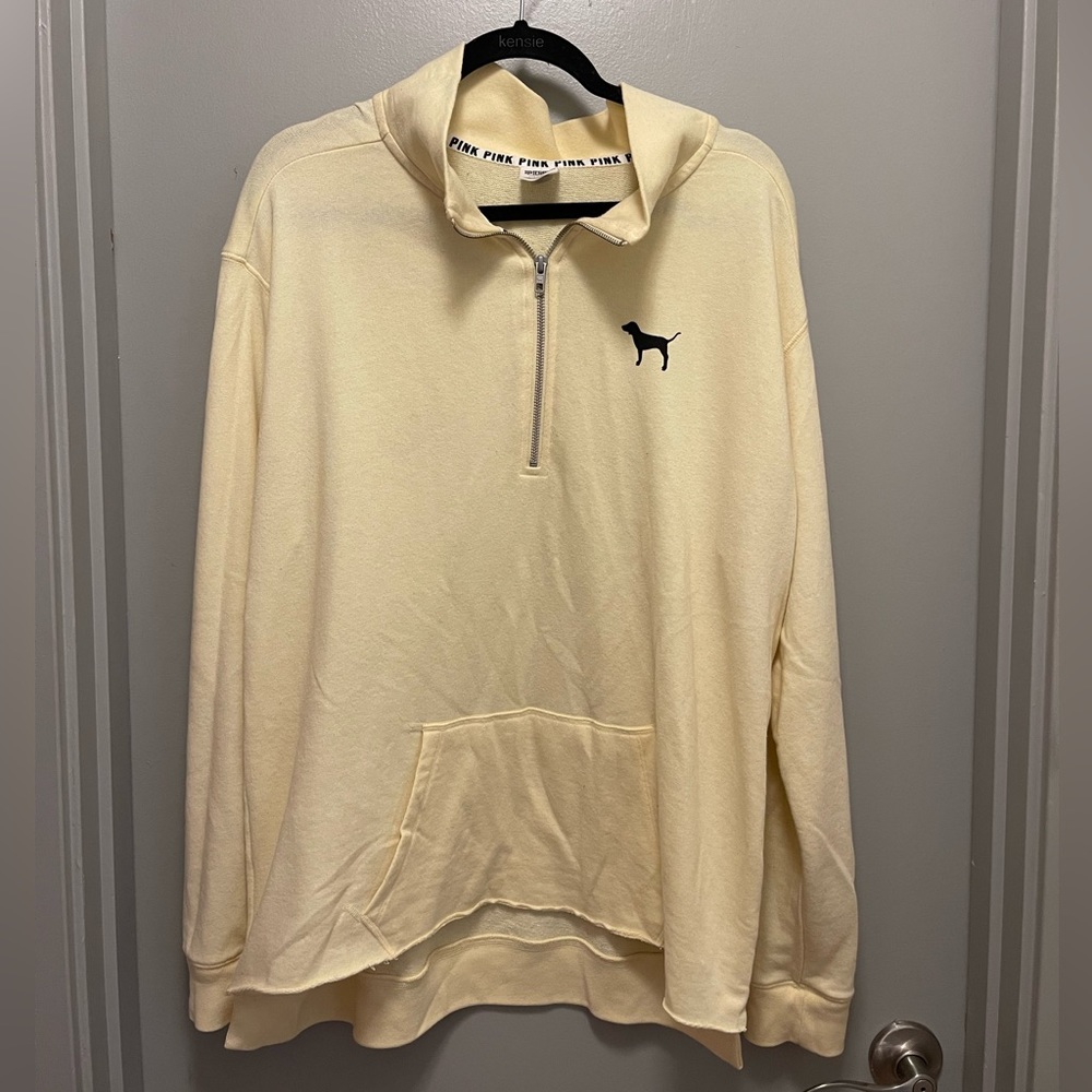 Pastel Yellow PINK Quarter Zip - Picture 1 of 8